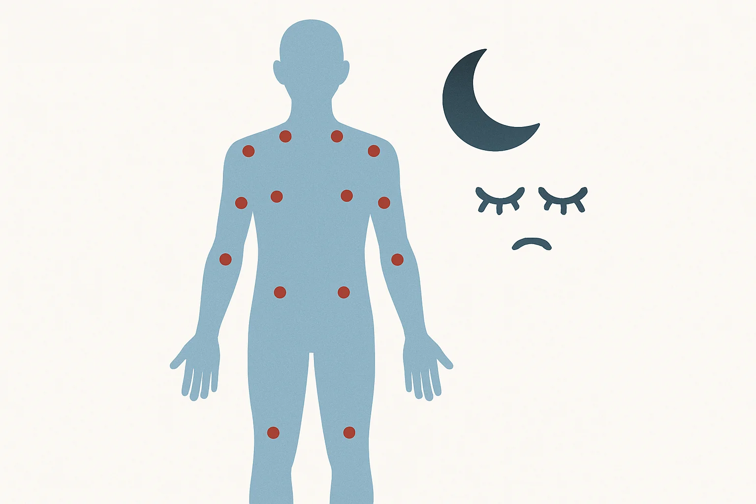 Síntomas típicos de la fibromialgia: puntos sensibles simétricos generalizados, fatiga y mal sueño