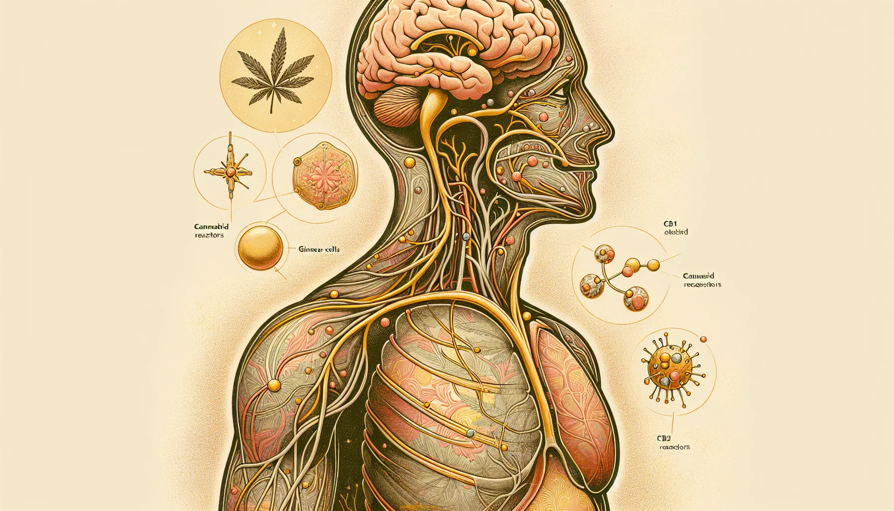 Esquema del sistema endocannabinoide